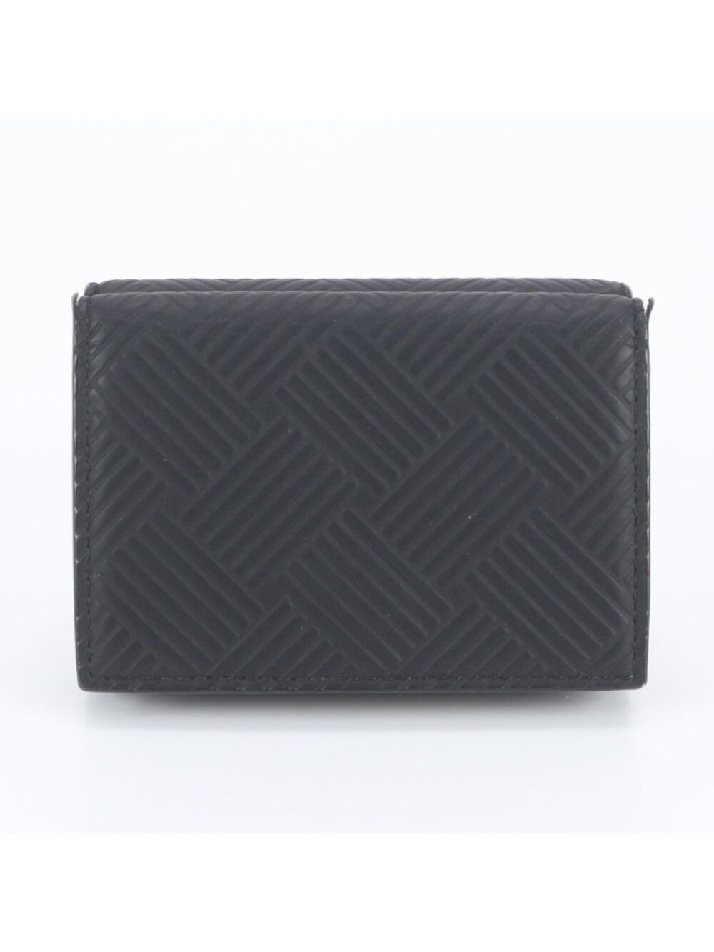 Bottega Veneta Debossed Intrecciato Trifold Wallet Compact Black